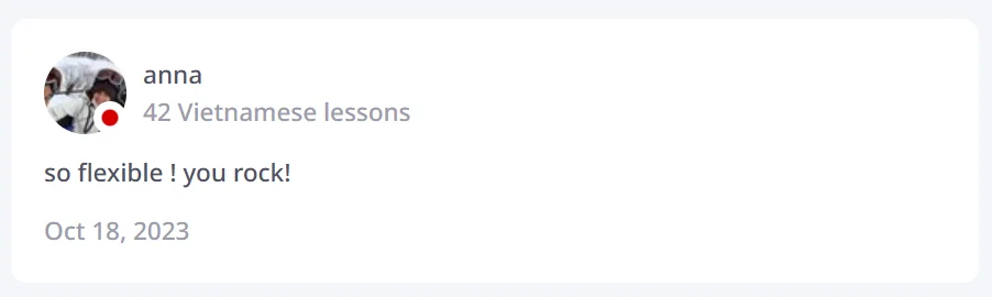 Student review from Anna